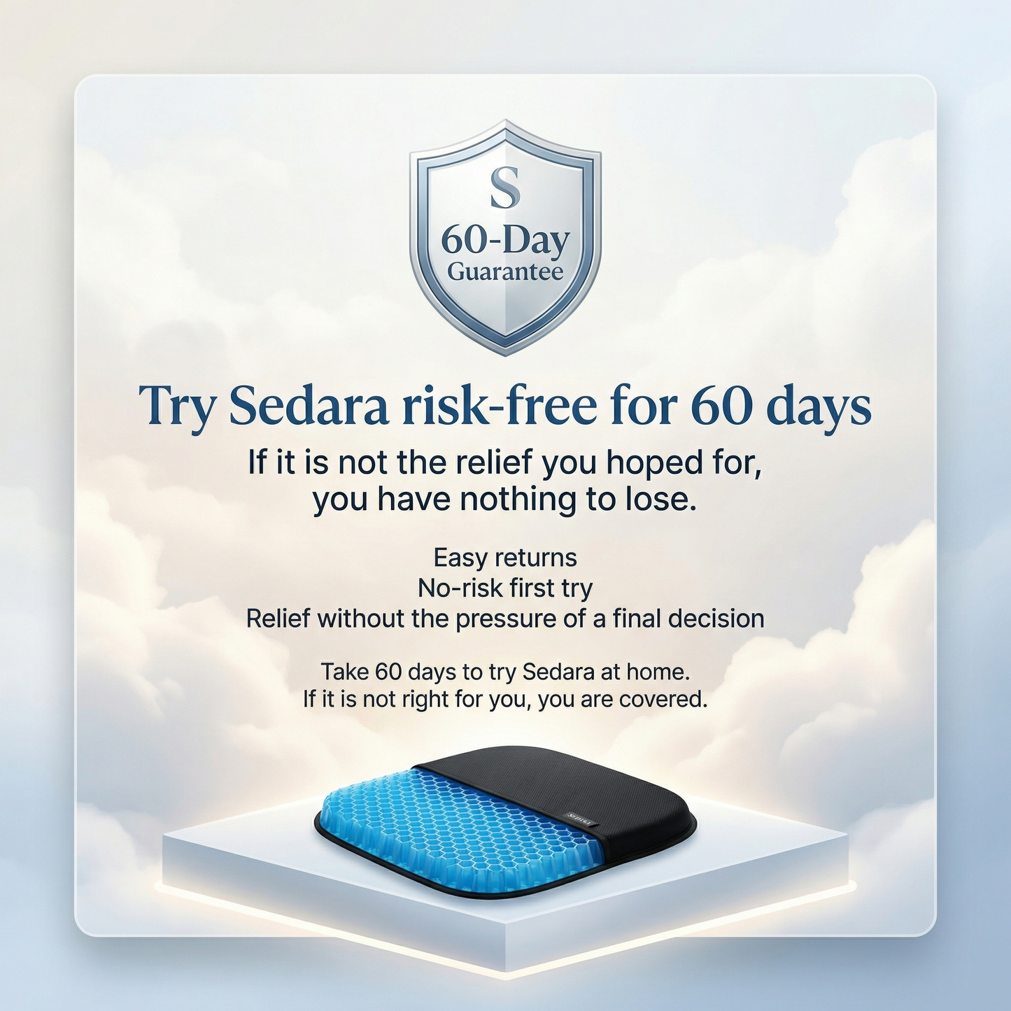 Sedara™ — Sit All Day Without Pain, Starting Day One